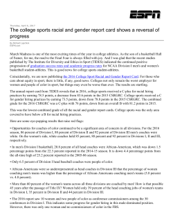 The college sports racial and gender report card shows a reversal of