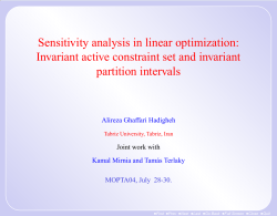 Sensitivity analysis in linear optimization
