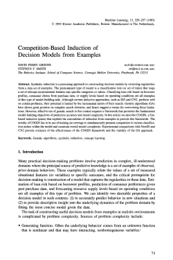 Competition-based induction of decision models from examples