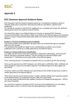 Appendix 2 ECC Assessor Approval Guidance Notes