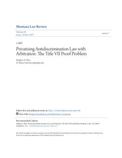 Privatizing Antidiscrimination Law with Arbitration: The Title VII Proof