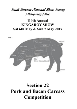 Section 22 Pork and Bacon Carcass Competition
