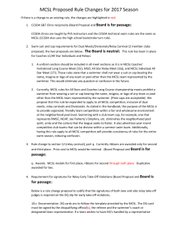 MCSL Proposed Rule Changes for 2017 Season