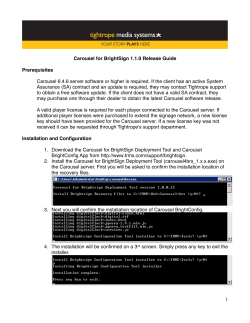 Carousel for BrightSign Release Notes 1.1.0.pages