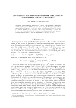 BOUNDEDNESS FOR PSEUDODIFFERENTIAL