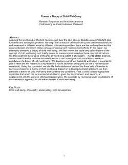 Toward a Theory of Child Well-Being Ramesh Raghavan and Anna