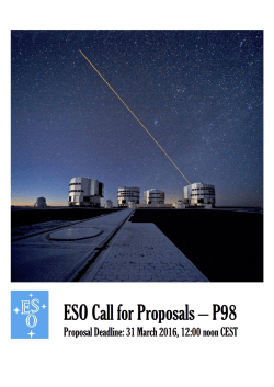 Period 98 Call for Proposals - European Southern Observatory