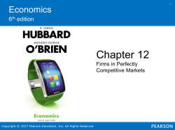 Chapter 12: Firms in Perfectly Competitive Markets