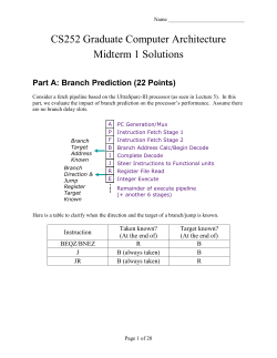 Part A: Branch Prediction (26 Points) - EECS: www