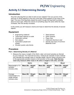 Activity 5.3 Determining Density