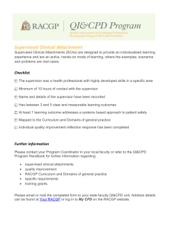 supervised clinical attachment