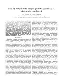Stability analysis with integral quadratic constraints: A dissipativity