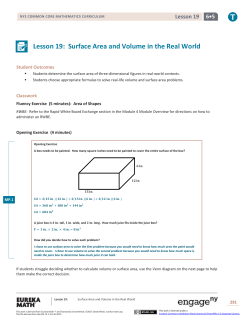 Grade 6 Mathematics Module 5, Topic D, Lesson 19