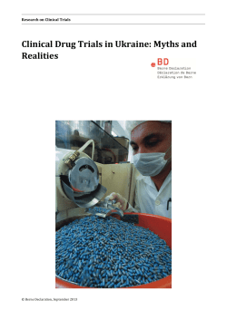 Clinical Drug Trials in Ukraine: Myths and Realities