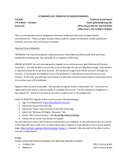 ECONOMICS 201: PRINCIPLES OF MICROECONOMICS Fall 2011