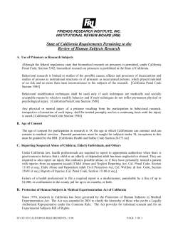 Special State of California Requirements