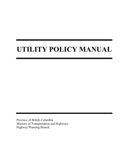 utility policy manual - Ministry of Transportation and Infrastructure