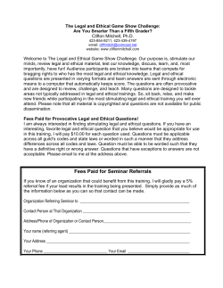 The Legal and Ethical Game Show Challenge