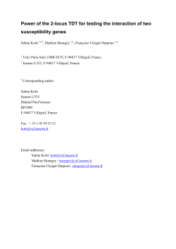 Power of the 2-locus TDT for testing the interaction of - HAL