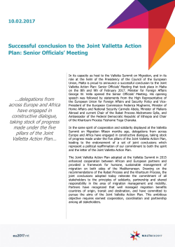 Successful conclusion to the Joint Valletta Action Plan: Senior