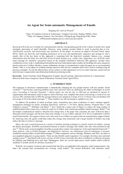 An Agent for Semi-automatic Management of Emails