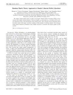 Random Matrix Theory Approach to Chaotic Coherent Perfect
