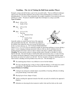 Tackling – The Art of Taking the Ball from another Player