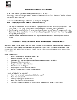 guidelines for selection of association best and fairest players by
