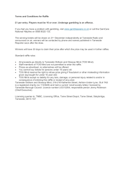 Terms and Conditions for Raffle &pound;1 per entry. Players must be 16 or