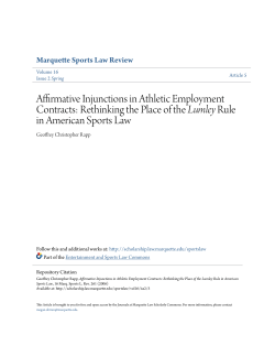Affirmative Injunctions in Athletic Employment Contracts: Rethinking