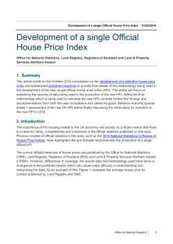 Development of a single Official House Price Index