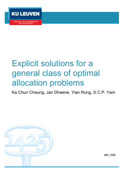 Explicit solutions for a general class of optimal allocation