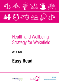 Health and Wellbeing Strategy for Wakefield Easy Read
