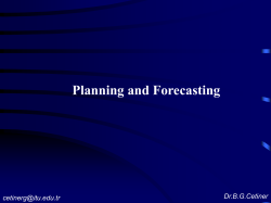 Planning and Forecasting Dr.BGCetiner