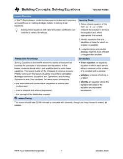 Solving Equations - TI Education