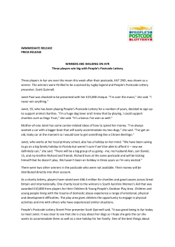 IMMMEDIATE RELEASE PRESS RELEASE