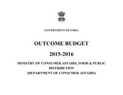 outcome budget 2015-2016 - Department of Consumer Affairs