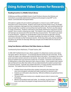 Using Active Video Games for Rewards