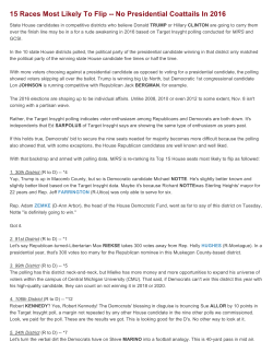 15 Races Most Likely To Flip -- No Presidential Coattails In