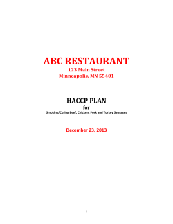 HACCP Plan Template