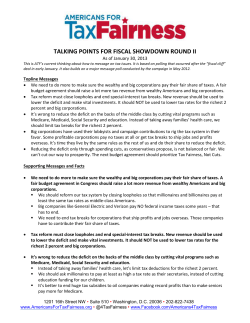 Americans for Tax Fairness Fiscal Cliff Showdown Round II Talking