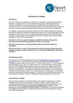 AoC Sport volunteering strategy