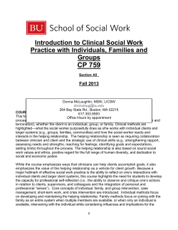 BOSTON UNIVERSITY SCHOOL OF SOCIAL WORK