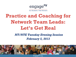 Practice and Coaching for Network Team Leads: Let*s Get Real