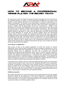 How to become a professional tennis player