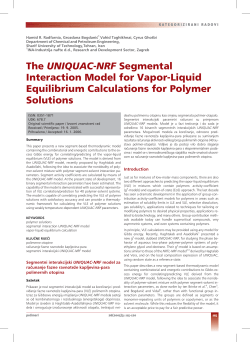 The UNIQUAC-NRF Segmental Interaction Model for Vapor