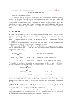 Randomized Rounding 1 Set Cover
