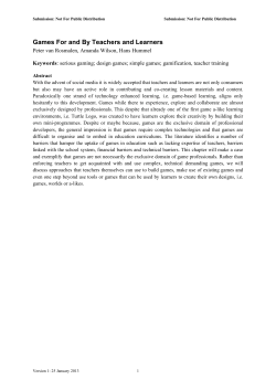 Games For and By Teachers and Learners