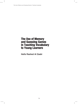 The Use of Memory and Guessing Games in Teaching