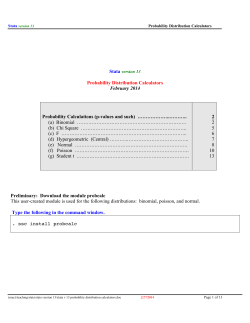 stata v 13 Probability Distribution Calculators